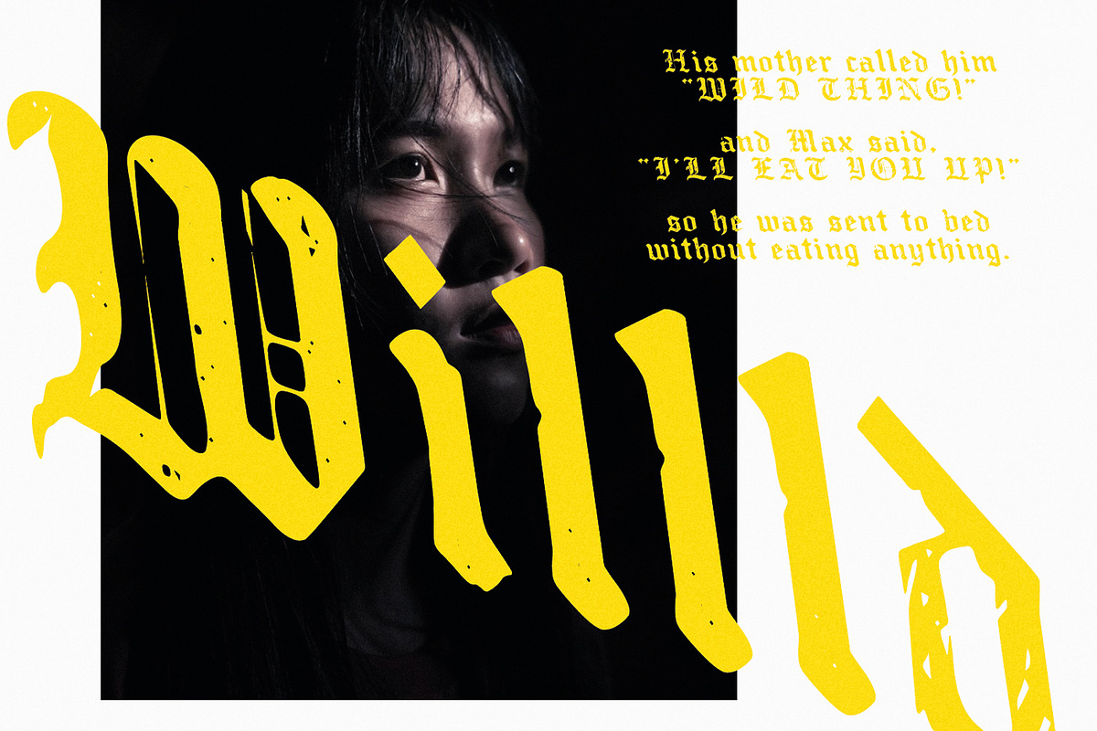 Willld | Distressed Blackletter, a Blackletter Font by Drawwwn (Photo 9 of 13)