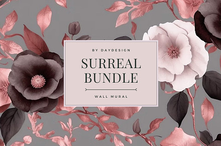 BUNDLE Surreal Floral Wall Mural