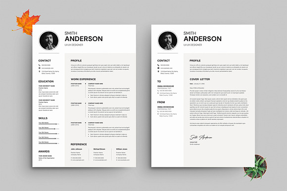 Clean Modern Resume Template | CV | preview 4