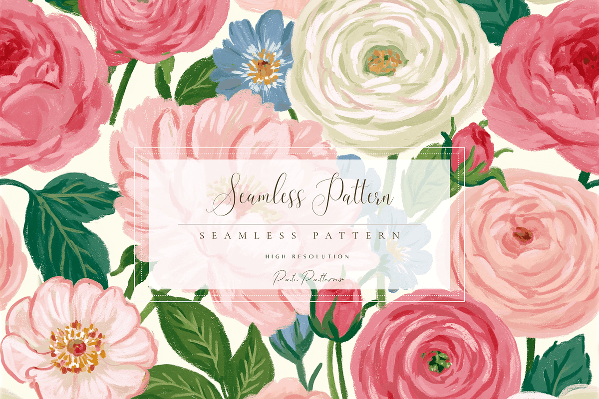 Blush Garden Rose Seamless Pattern, a Pattern Graphic by Pati Charm Studio (Photo 1 of 6)