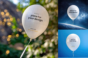 Plastic Balloons Floating Mockups