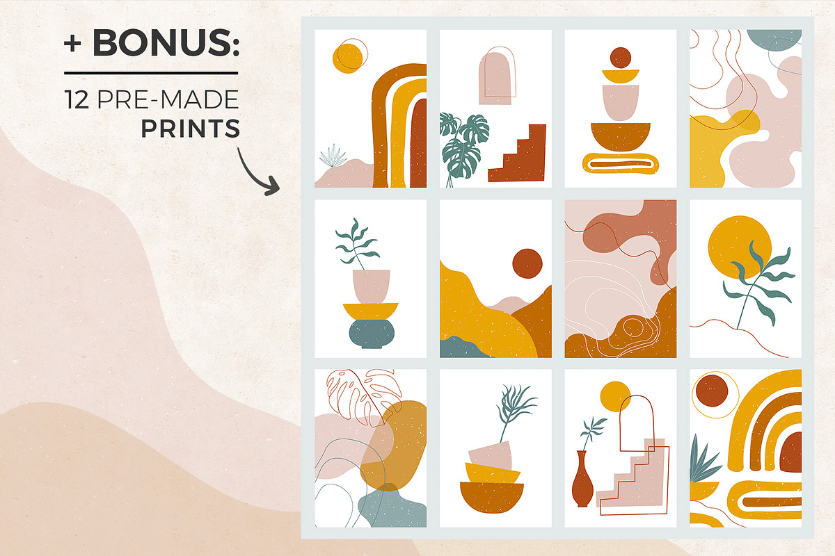 MODERN abstract shapes and plants, a Decorative Illustration by EkaterinaKiriy (Photo 5 of 12)