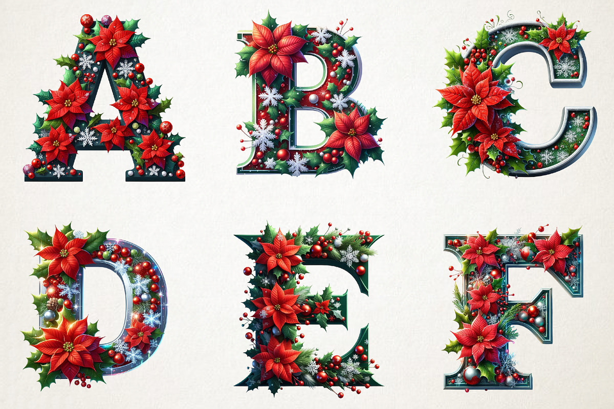 Festive Holiday Letters Collection, an Illustration by RobertsArt (Photo 4 of 7)