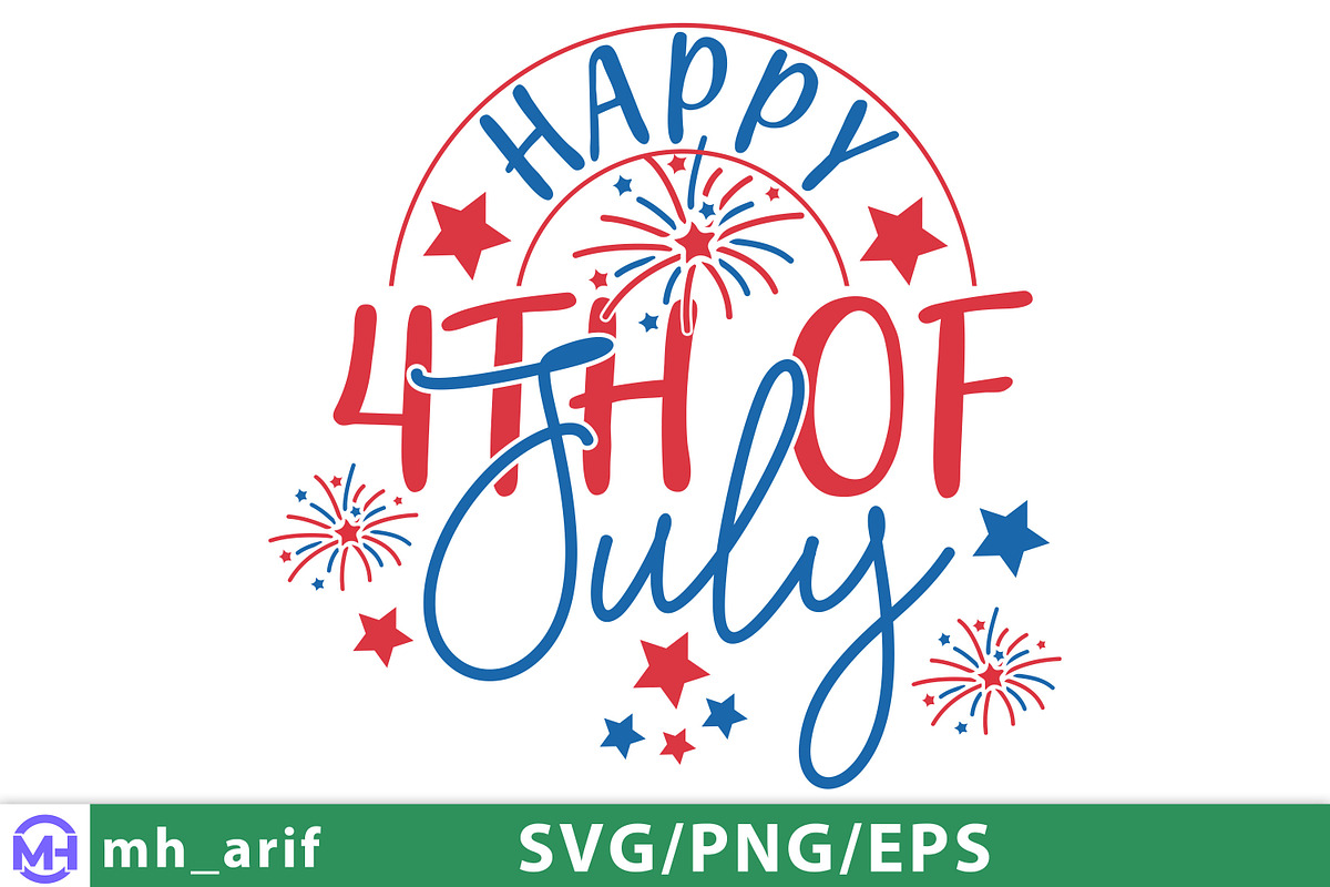 Happy 4th of July SVG PNG Design, a Graphic by mh_arif (Photo 1 of 4)