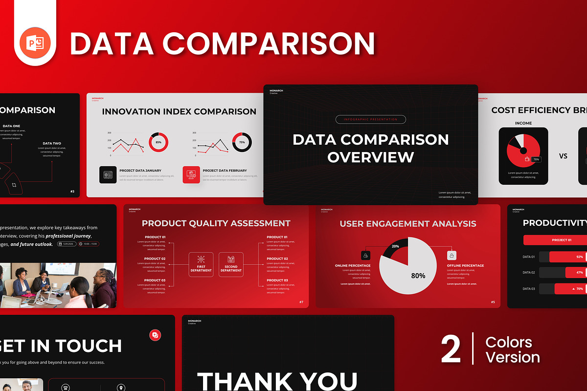 Data Comparison Overview PowerPoint, a Presentation Template by Antstheme