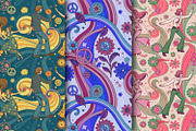 A set of seamless patterns of 70s., a Pattern Graphic by Designs by Helen Trupak (Thumbnail 1 of 8)