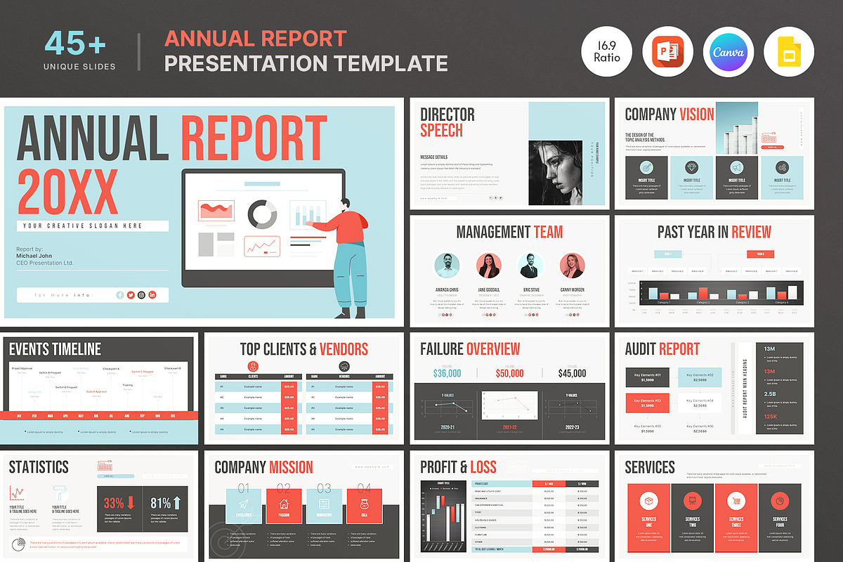 Annual Report Presentation Template, a Presentation Template by ArtisanaAura (Photo 1 of 12)
