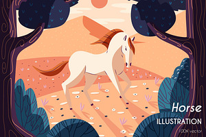 Horse illustration, vector