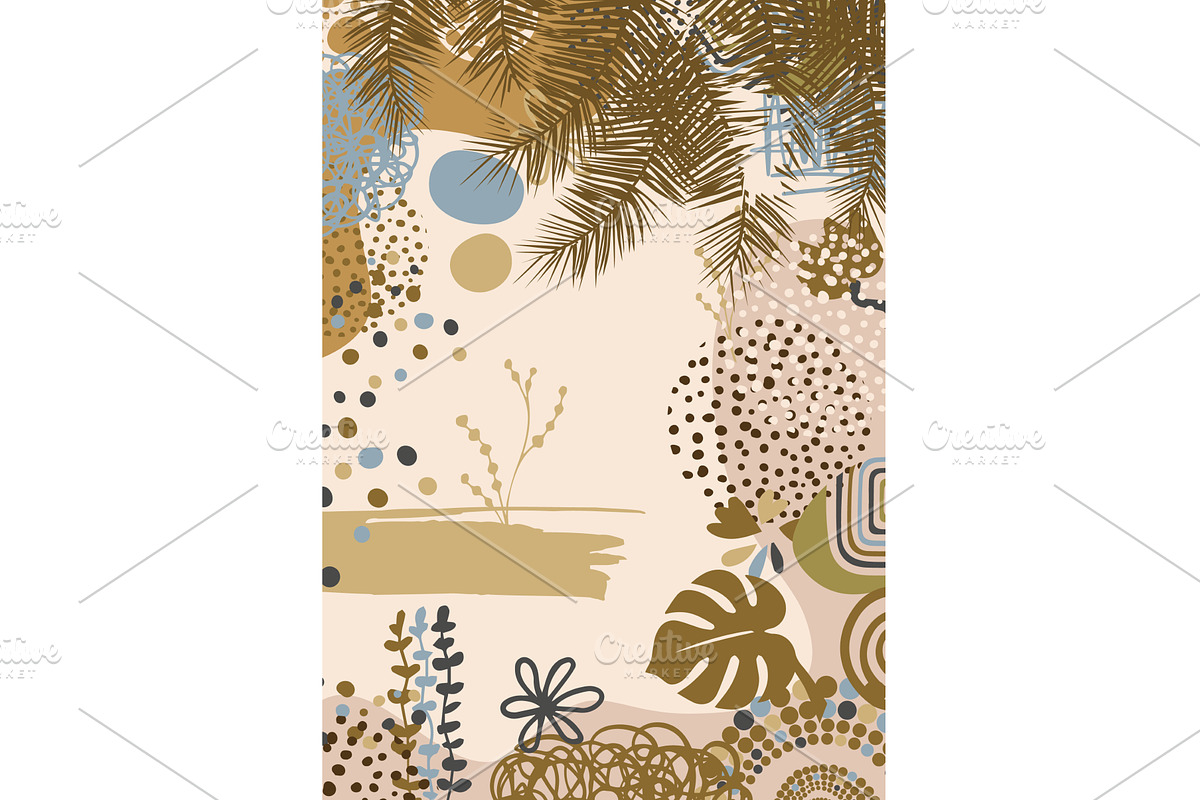 Boho Abstract botanical poster with, an Object Illustration by Nenahliadava Design