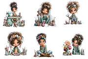 Whimsical Craft Girl Clipart Bundle, a Seasonal Illustration by CreationArt (Thumbnail 4 of 7)
