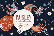 Paisley Vector Clip Art, a Decorative Illustration by Ania Illustration (Thumbnail 1 of 4)