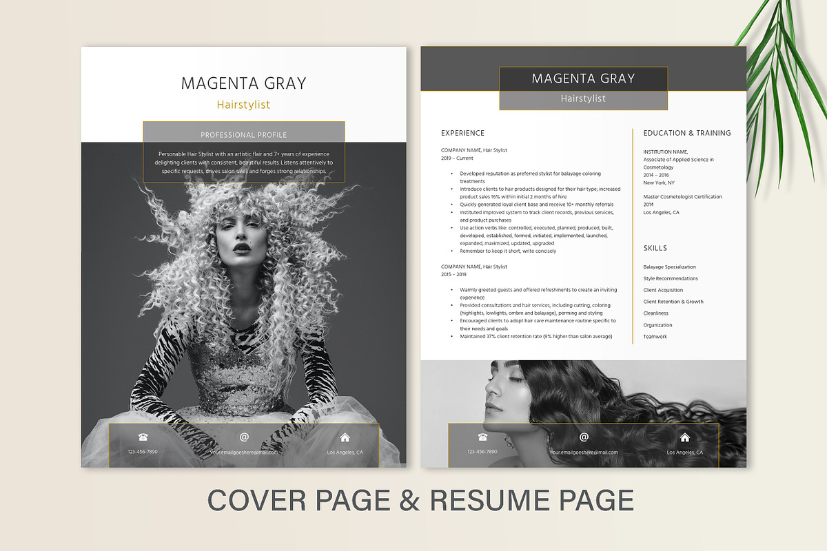 Hairstylist - Hairdresser Resume, a Resume Template by Stanin Studio (Photo 2 of 10)