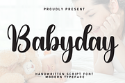 Babyday | Script Font, a Handwritten Font by Scratchones (Thumbnail 1 of 8)