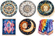 Boho Style Tapestry & Blanket Bundle, an Illustration by Pixels.Craft (Thumbnail 4 of 10)