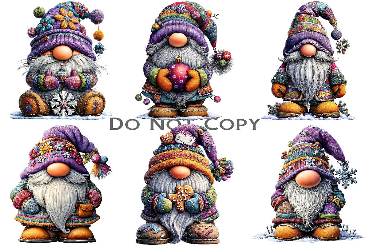 Winter Christmas Gnome Clipart, an Illustration by Craft Nest (Photo 4 of 10)
