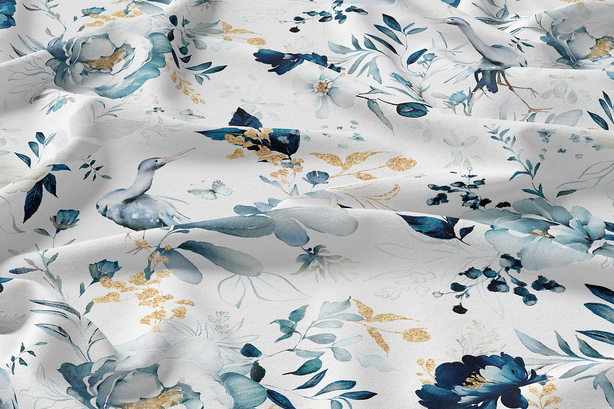 watercolor Blue flowers, Patterns, a Decorative Illustration by Lisima (Photo 11 of 14)