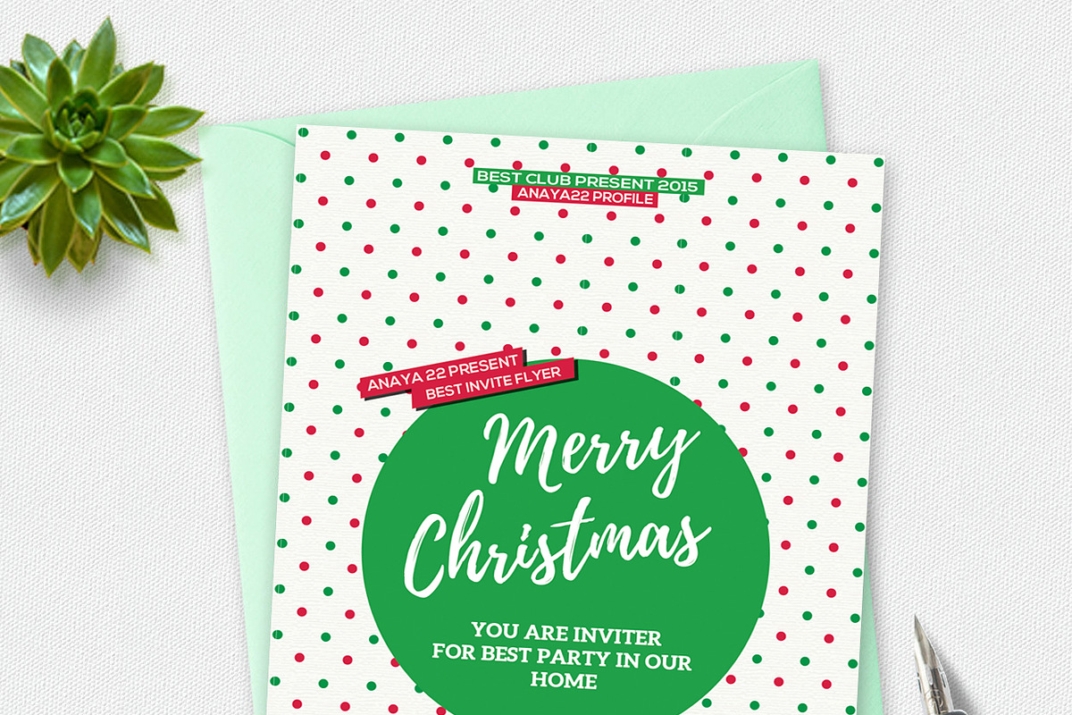 Merry Christmas Greeting Card, an Invitation Template by graphicforest (Photo 1 of 2)