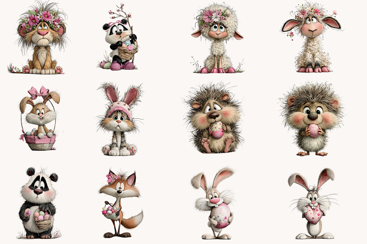 Whimsical Easter Animals clipart, an Illustration by Designworld (Photo 5 of 10)