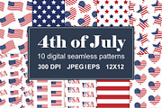 American USA flag patterns set, a Pattern Graphic by Swetsol (Thumbnail 1 of 9)