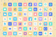 Kawaii Color Pop IOS 14 App Icons, an Icon by Creativity Bucketlist (Thumbnail 3 of 4)