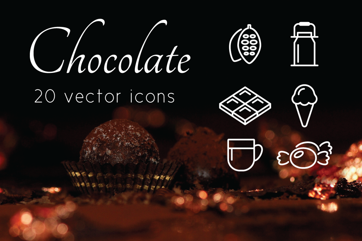 CHOCOLATE - vector line icons, an Outline Icon by marusdesign (Photo 1 of 2)