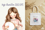 Cozy Craft Girl Clipart, a Person Illustration by Anna Design Studio (Thumbnail 6 of 9)