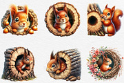 Squirrel Peeping Hole Clipart, an Illustration by Black Bird Studio (Thumbnail 4 of 4)