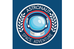 Astronaut Helmet Space Retro Sticker