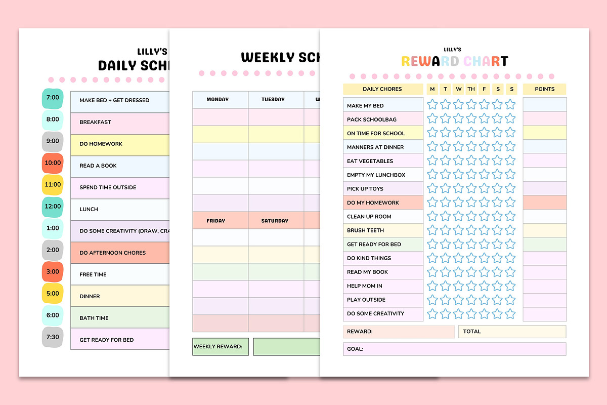 Chore chart for Kids Canva Template