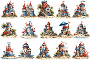 Whimsical Summer Sandcastle Clipart, an Illustration by OK Design (Thumbnail 2 of 6)