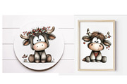 Whimsical Christmas Haigh land cow, an Illustration by Designworld (Thumbnail 4 of 6)