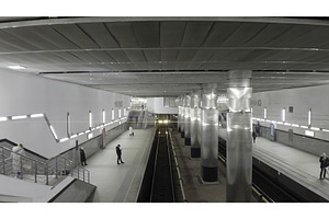 Subway train arriving at okruzhnaya, a Transportation Photo by Media Whale Stock