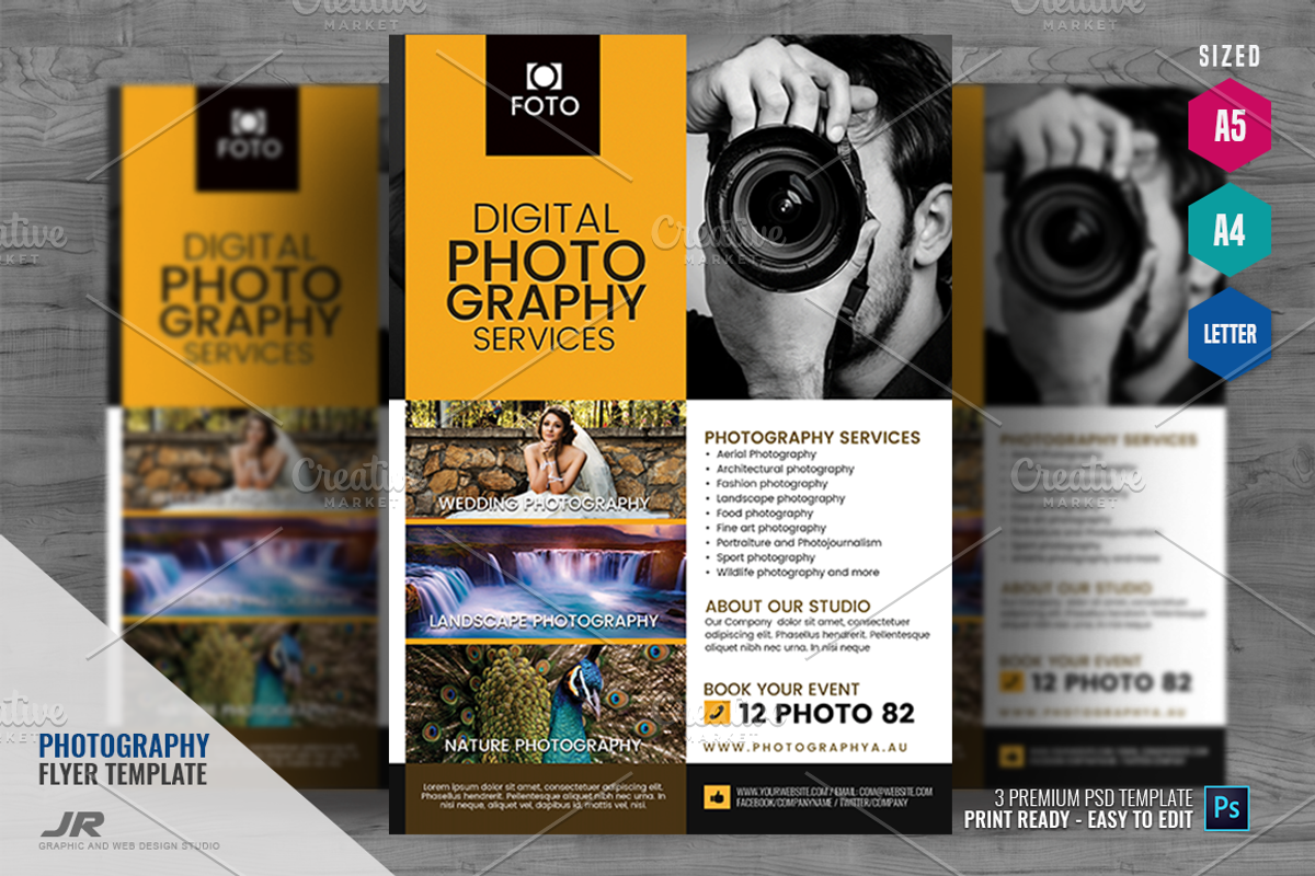 Digital Photography Studio Flyer, a Flyer Template by PSDPixel