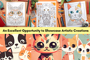 30 Cute Cat Coloring Book for Adults, an Animal Illustration by LA Design (Thumbnail 3 of 10)