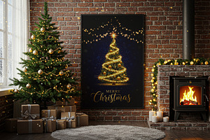 Wall Mounted Christmas Frame Mockup, a Product Mockup by Designer Dude