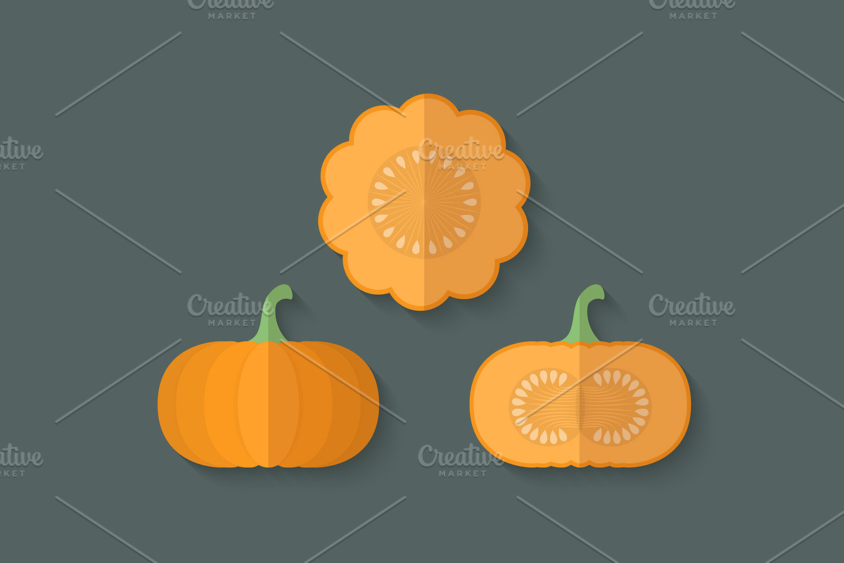 Flat Vegetables Set, an Illustration by Alex Serada (Photo 6 of 17)