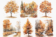 Fall in the Forest Woodland Clipart, a Seasonal Illustration by ClipArtCharm (Thumbnail 5 of 5)