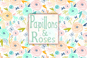 Papillons & Roses patterns
