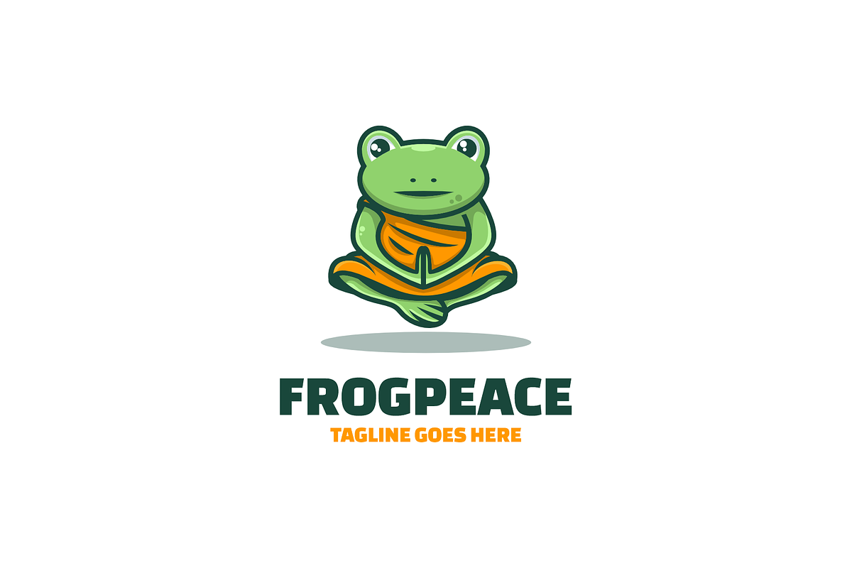 Frog Peace Mascot Cartoon Logo, a Branding & Logo Template by Artnivora.Std