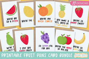 Printable Fruit Puns Cards