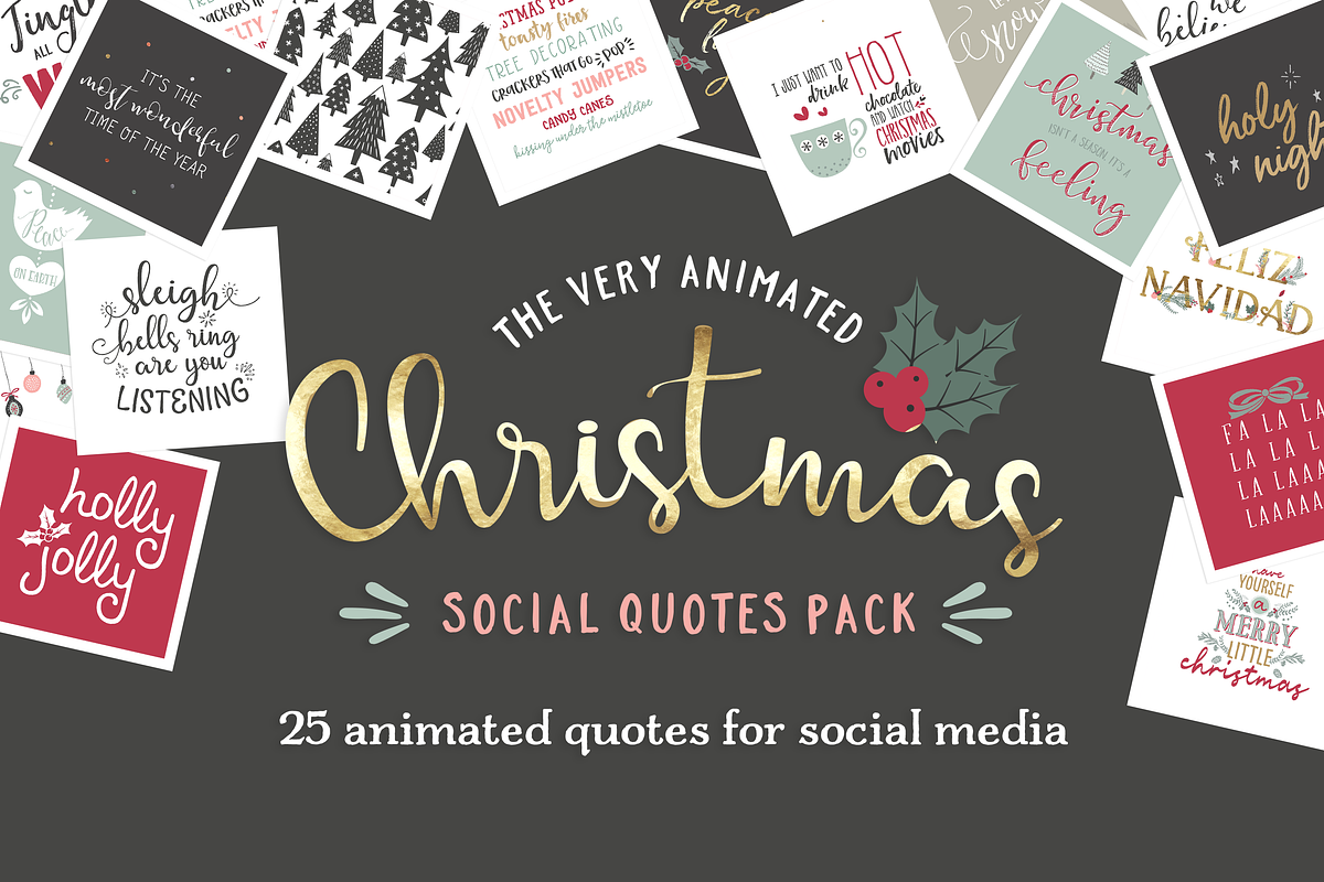 Animated Christmas Social Quotes, a Templates & Theme by Garlic Friday Design (Photo 1 of 6)