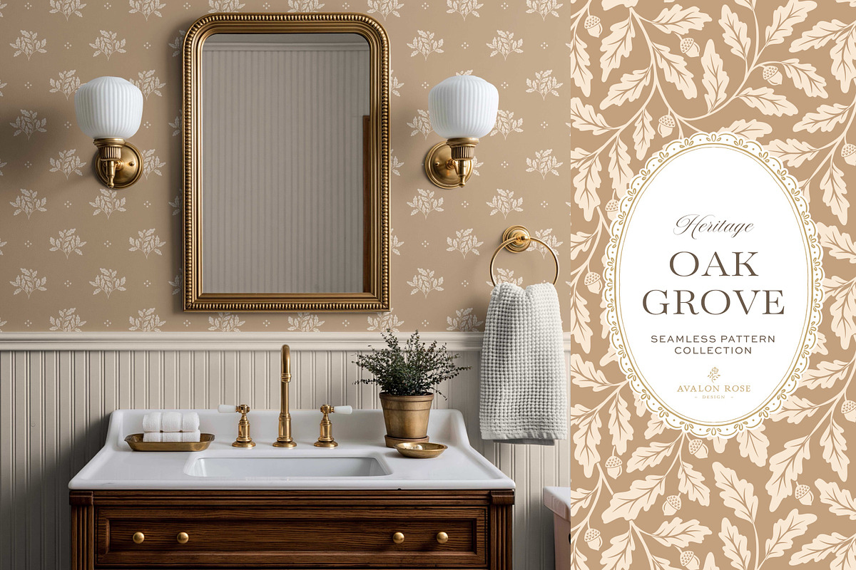 Oak & Acorn Autumn Patterns - Tan, a Pattern Graphic by Eclectic Anthology (Photo 9 of 13)