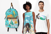 Ocean Paradise - watercolor mermaids, an Animal Illustration by Ekaterina Glazkova (Thumbnail 14 of 14)