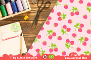 Cute Strawberry Pattern Seamless, a Background Graphic by K.JackArtwork (Thumbnail 5 of 7)