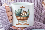 Watercolor Cute Baby Wolf Clipart, an Illustration by CraftArtStudio (Thumbnail 5 of 6)