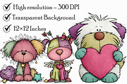 Whimsical Valentine’s Day Dog Clipar, an Illustration by Libby Wishes (Thumbnail 7 of 7)