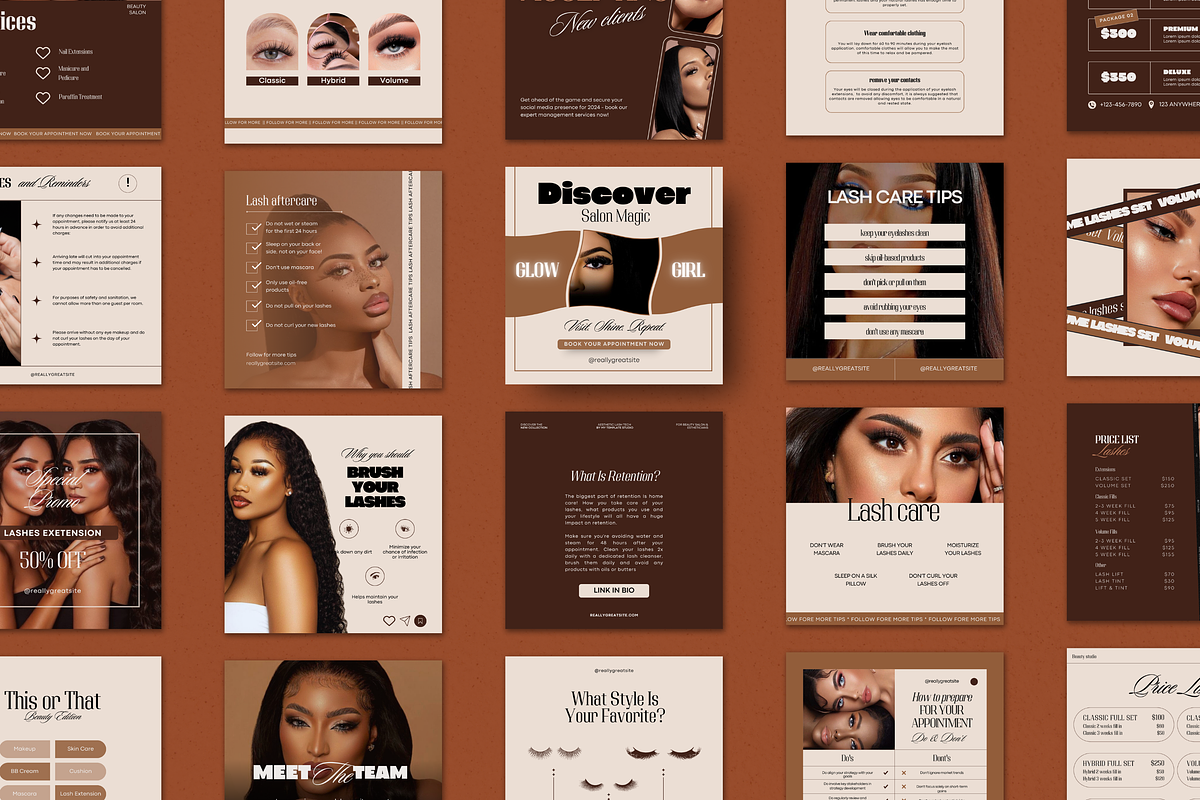 Brown Lash artist Instagram Template, a Social Media Template by My Template Studio (Photo 10 of 18)