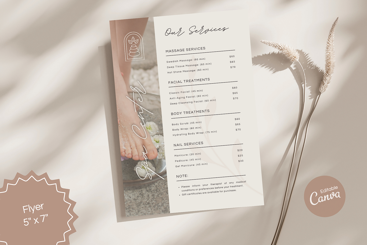 Spa Center Marketing Canva Templates, a Marketing Template by PaolaroiDesign (Photo 4 of 6)