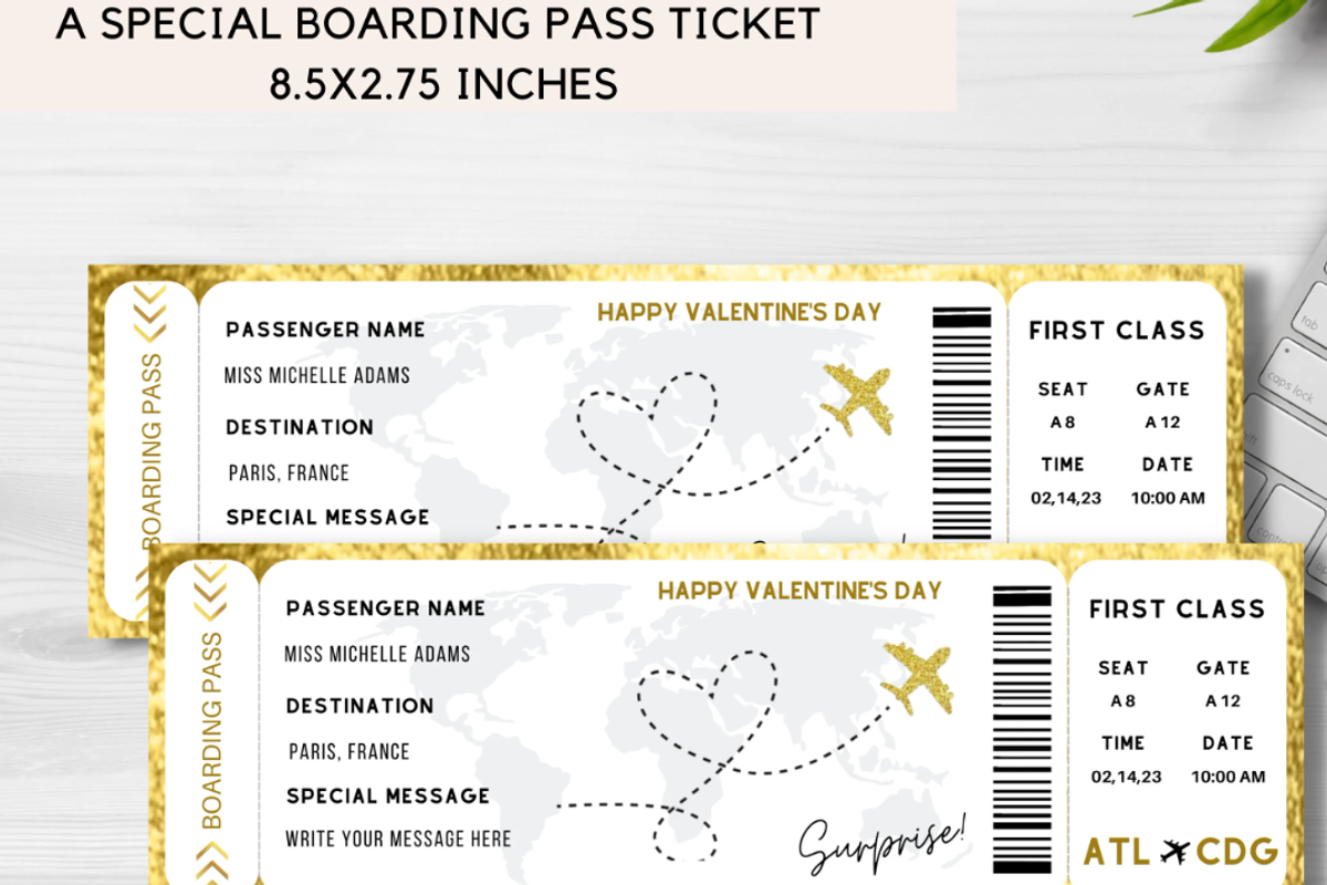 Boarding Pass for Valentine's Day, a Card Template by YasdeyDesigns (Photo 7 of 9)