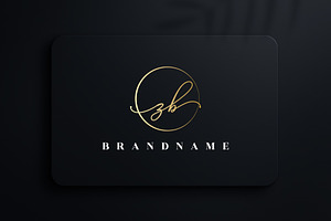 Letter ZB Handwritten Signature Logo